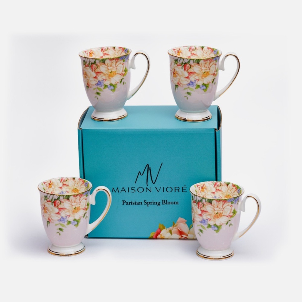Maison Viore Parisian Spring Bloom Mugs set of 4